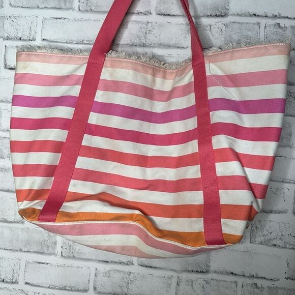 Victoria’s Secret Striped Large Tote Beach Bag - Picture 6 of 8